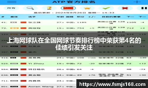 上海网球队在全国网球节奏排行榜中荣获第4名的佳绩引发关注